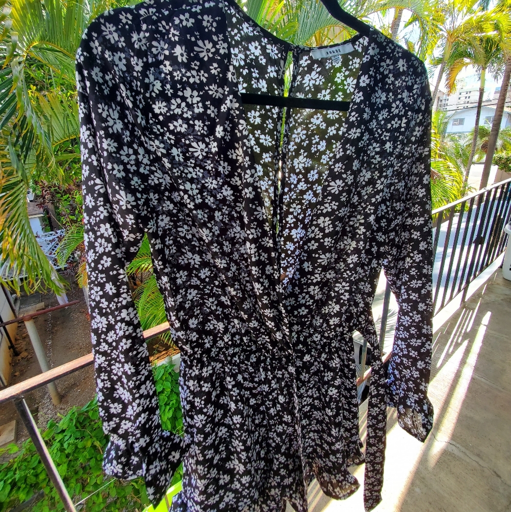 Ro & De Black Floral Romper